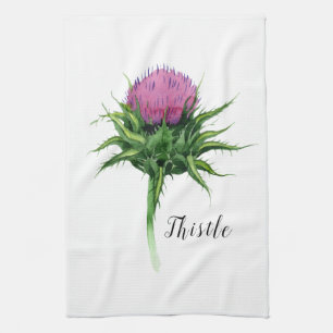 Waterverf Thistle Theedoek