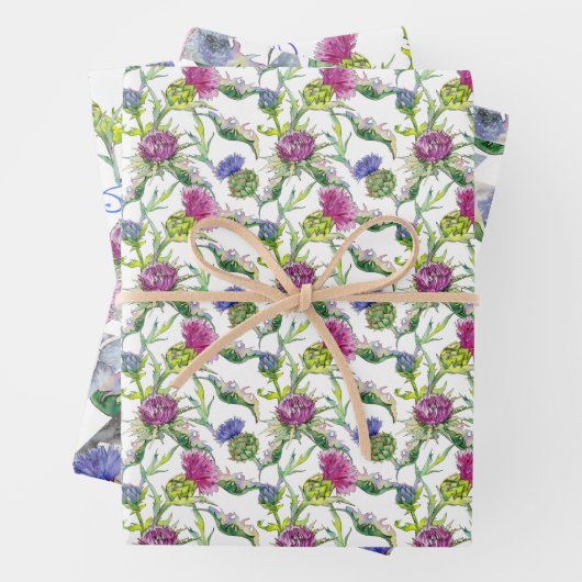 Waterverf Thistles Inpakpapier Vel (In situ)