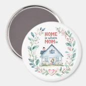 Waterverf thuis is waar mama is magneet (Voorkant / Achterkant)