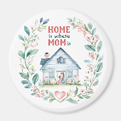 Waterverf thuis is waar mama is magneet (Voorkant)