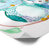 Waterverf thuisdecor, schattige uil, poster (Hoek)