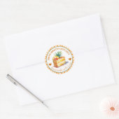 Waterverf Thuisgemaakte Gingham Ananas Cake Label (Envelop)