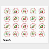 Waterverf Thuisgemaakte Gingham Frambozen Label (Vel)