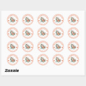Waterverf Thuisgemaakte Gingham Perziken Label (Vel)