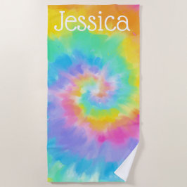 Waterverf Tie Dye Aangepaste naam Handdoek