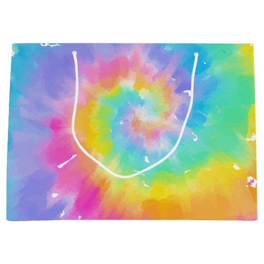Waterverf Tie Dye Gift Bag Groot Cadeauzakje (Voorkant)