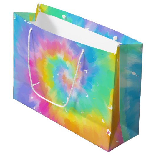 Waterverf Tie Dye Gift Bag Groot Cadeauzakje (Voorkant Gekanteld)