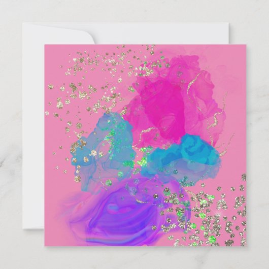 Waterverf Tie Dye Paint Birthday Uitnodiging (Achterkant)