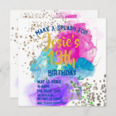 Waterverf Tie Dye Paint Splash Birthday (Voorkant / Achterkant)