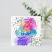 Waterverf Tie Dye Paint Splash Birthday (Staand voorkant)