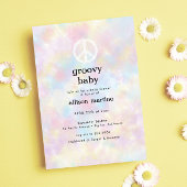 Waterverf Tie Dye Peace Hippie Baby shower Kaart