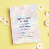 Waterverf Tie Dye Peace Hippie Baby shower Kaart