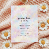 Waterverf Tie Dye Peace Hippie Baby shower Kaart