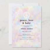 Waterverf Tie Dye Peace Hippie Baby shower Kaart (Voorkant)
