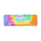 Waterverf Tie Dye Return-adreslabel Etiket (Voorkant)