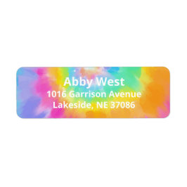 Waterverf Tie Dye Return-adreslabel Etiket