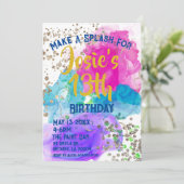 Waterverf Tie Dye Verfspatten Verjaardag Kaart (Staand voorkant)