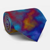 Waterverf Tiedye abstracte print in regenboogkleur Stropdas (Opgerold)