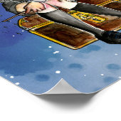 Waterverf tiener meisje heks Cartoon illustratie Poster (Hoek)