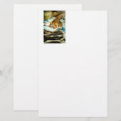 Waterverf Tiger Briefpapier (Voorkant / Achterkant)