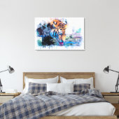 Waterverf Tiger Canvas Afdruk (Insitu (Slaapkamer))
