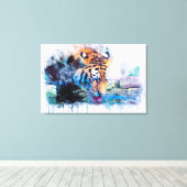 Waterverf Tiger Canvas Afdruk (Insitu (Houten vloer))