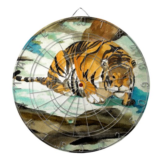 Waterverf Tiger Dartbord (Voorkant)