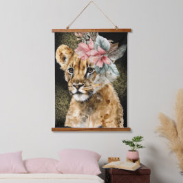 Waterverf Tiger Floral Art Hangend Wandkleed