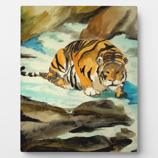 Waterverf Tiger Fotoplaat (Voorkant)
