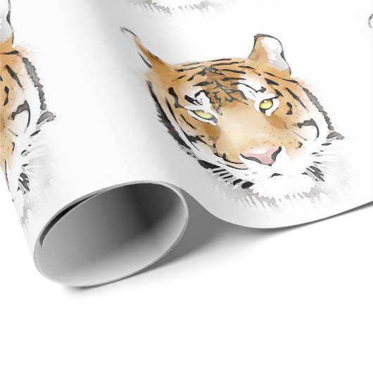 Waterverf Tiger Head Cadeaupapier (Rol Hoek)