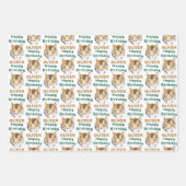 Waterverf Tiger Head Inpakpapier Vel (Voorkant 3)