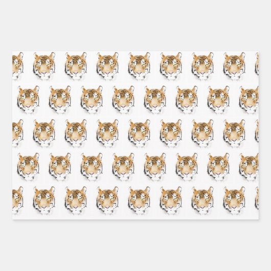 Waterverf Tiger Head Inpakpapier Vel (Voorkant)
