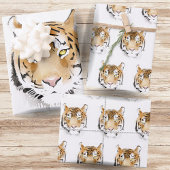 Waterverf Tiger Head Inpakpapier Vel