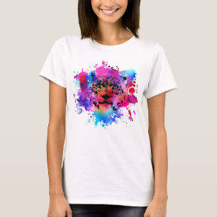 Waterverf Tiger Head T-shirt