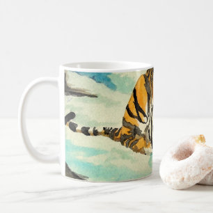 Waterverf Tiger Koffiemok
