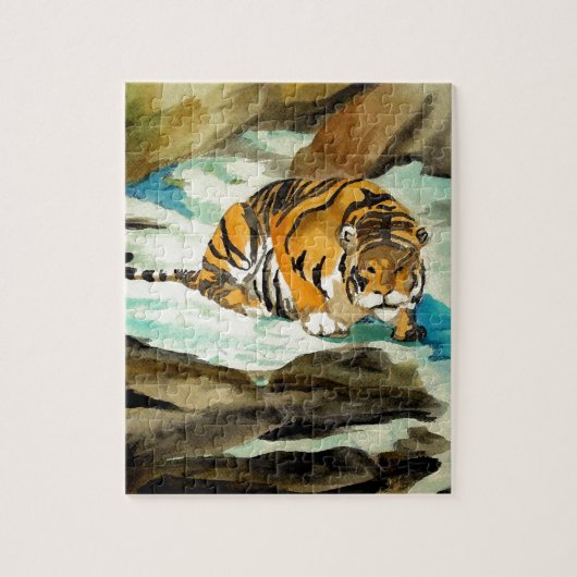 Waterverf Tiger Legpuzzel (Verticaal)