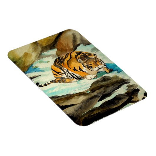 Waterverf Tiger Magneet (Rechterzijde)