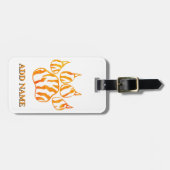 Waterverf Tiger Paw Print Aangepast Bagagelabel (Voorkant horizontaal)