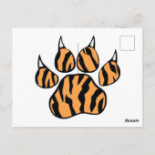 Waterverf Tiger Paw Print Aangepast Briefkaart (Achterkant)