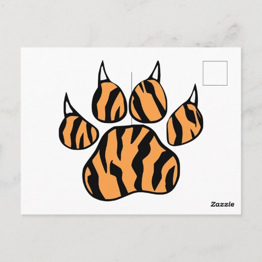 Waterverf Tiger Paw Print Aangepast Briefkaart (Achterkant)