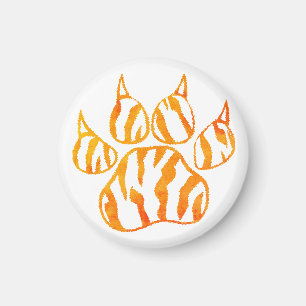 Waterverf Tiger Paw Print Aangepast Magneet