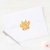 Waterverf Tiger Paw Print Aangepast Ronde Sticker (Envelop)