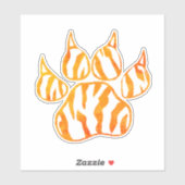 Waterverf Tiger Paw Print Aangepast Sticker (Vel)