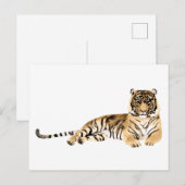 Waterverf Tiger Resting Briefkaart (Voorkant / Achterkant)