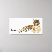 Waterverf Tiger Resting Canvas Afdruk (Voorkant)