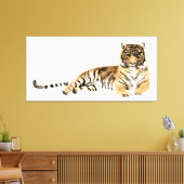 Waterverf Tiger Resting Canvas Afdruk (Insitu (Woonkamer))