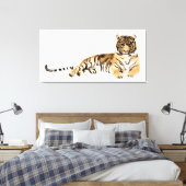 Waterverf Tiger Resting Canvas Afdruk (Insitu (Slaapkamer))