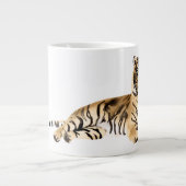 Waterverf Tiger Resting Grote Koffiekop (Voorkant)