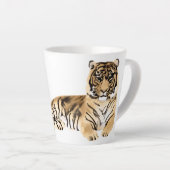 Waterverf Tiger Resting Latte Mok (Rechterhoek)