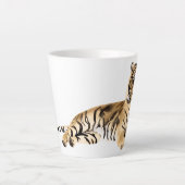 Waterverf Tiger Resting Latte Mok (Voorkant)